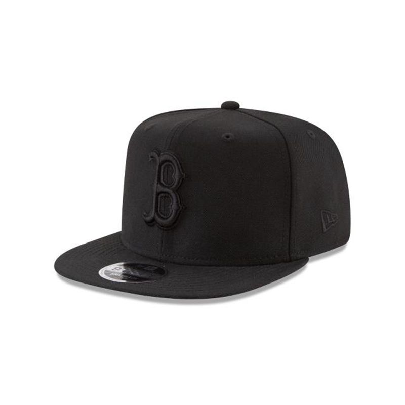 MLB Boston Red Sox Black On Black High Crown 9Fifty Snapback (OYW3886) - Black New Era Caps